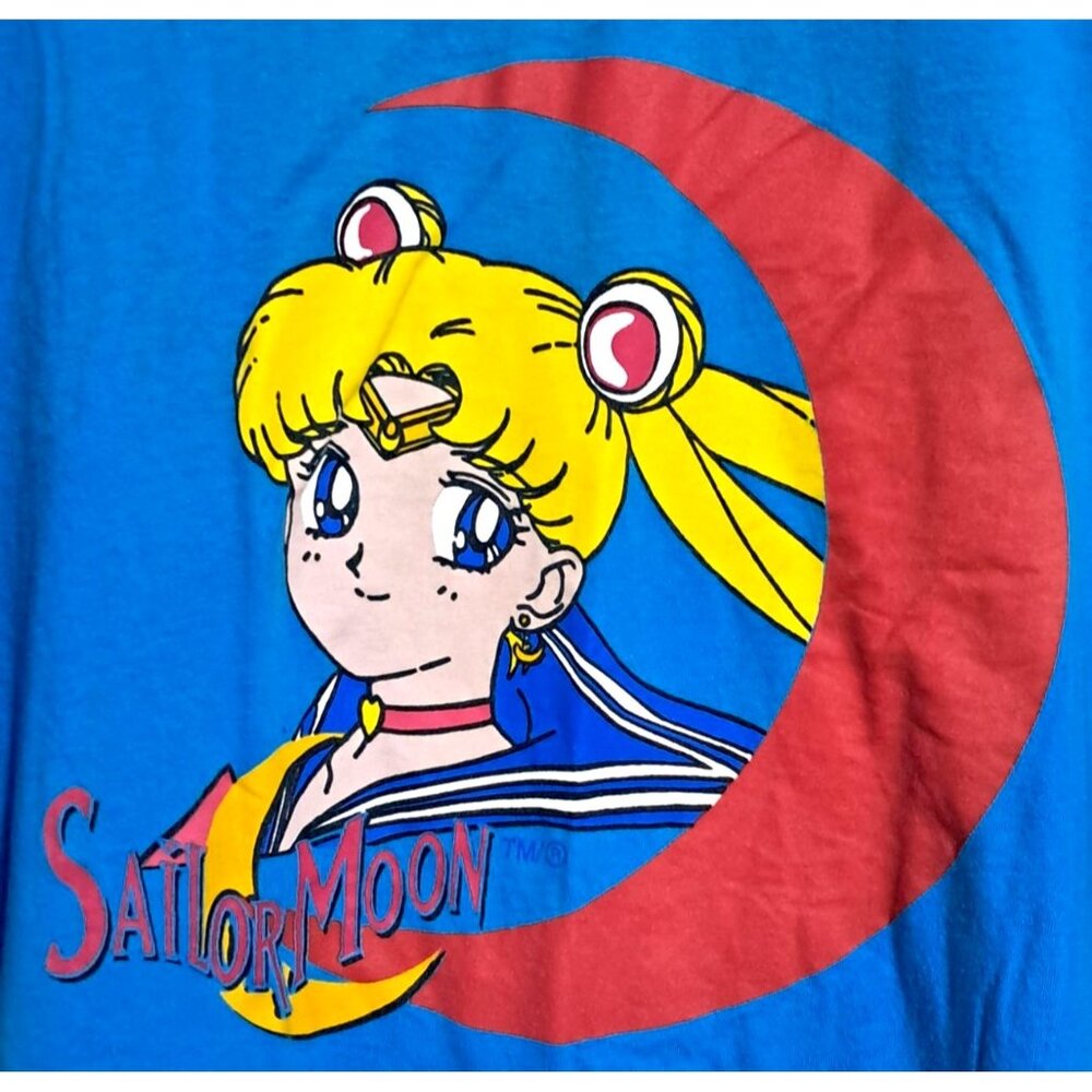 Vintage Sailor Moon Shirt Rare 1999 Blue & Yellow Promo Naoko Takeuchi‎ Kodansha